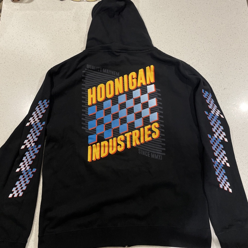 Mens Hoonigan Industries Quality Mayhem Graphic Pullover Hoodie - White Size 3XL